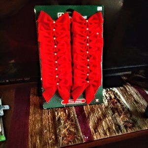 Red Velvet Christmas Tree Bows ( Set of 18) - NWOT